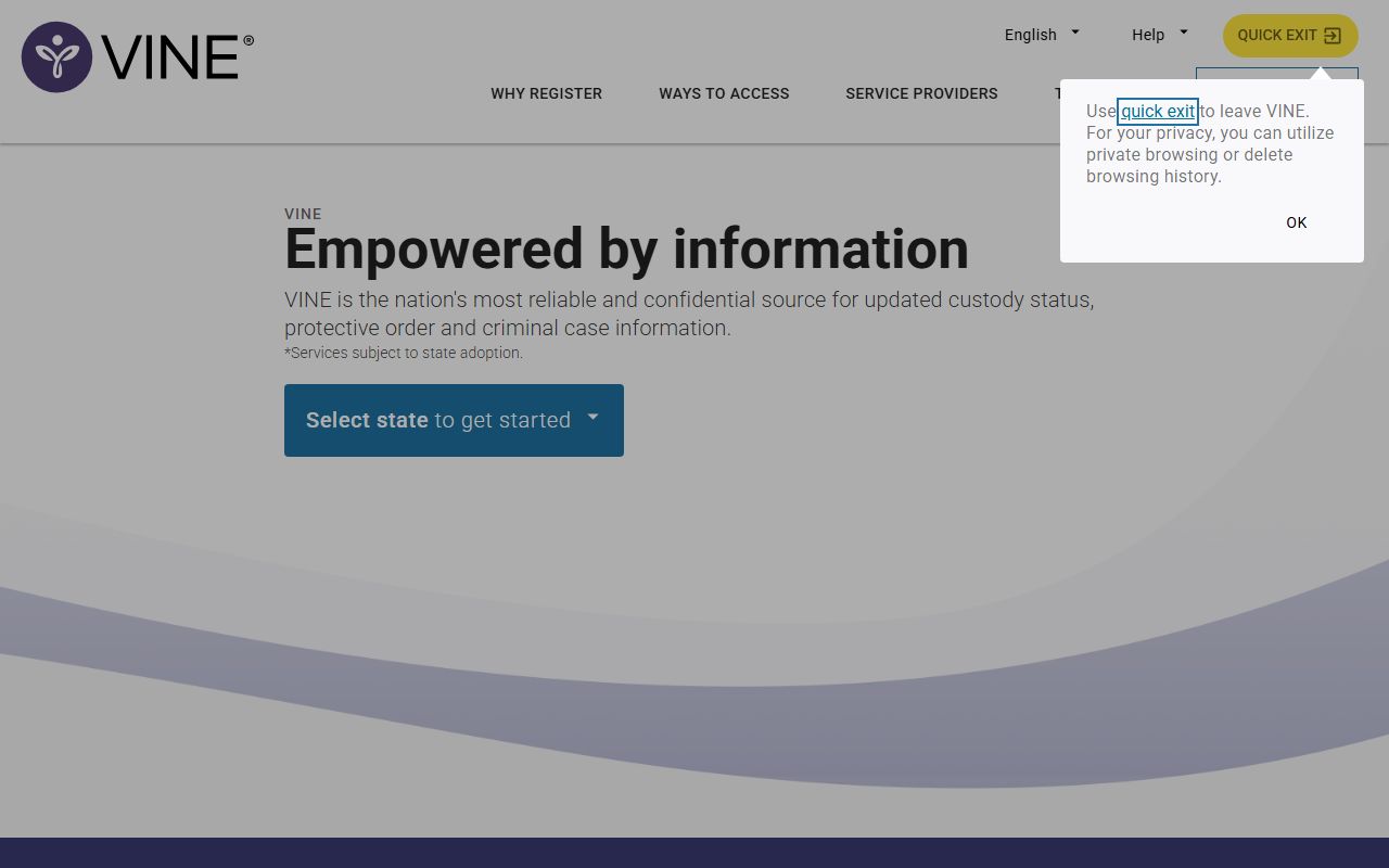 Madison County inmate and victim notification records through VINELink