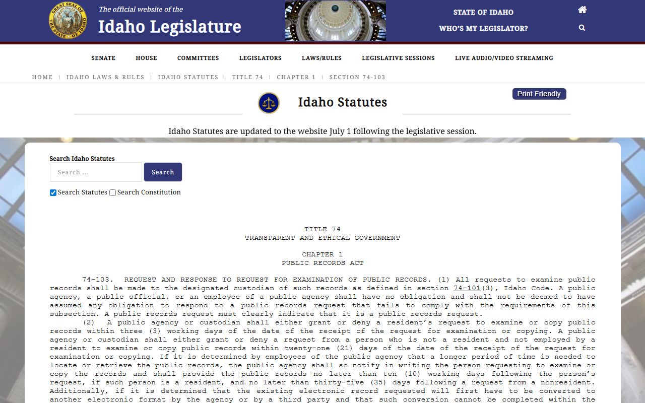 Madison County probate records Idaho public request procedure